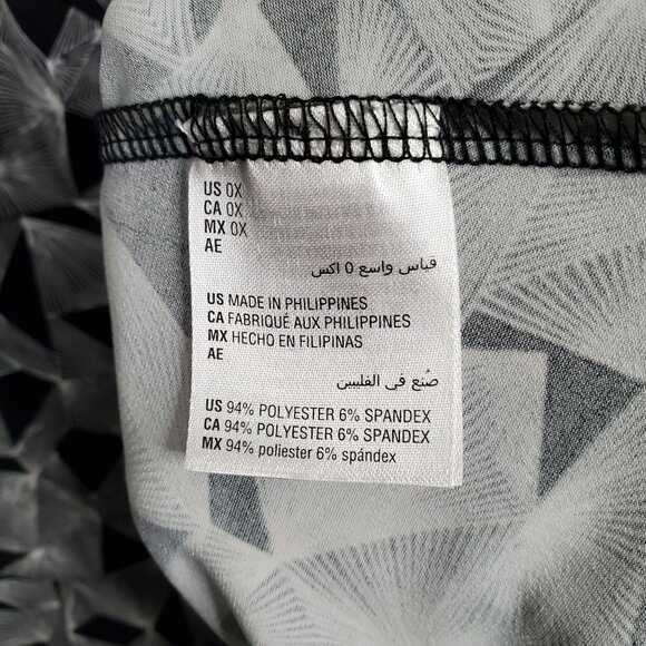 Alfani Womens Size 0X Tunic Asymmetric Hem Geometric Print Fluid Jersey - Picture 8 of 8